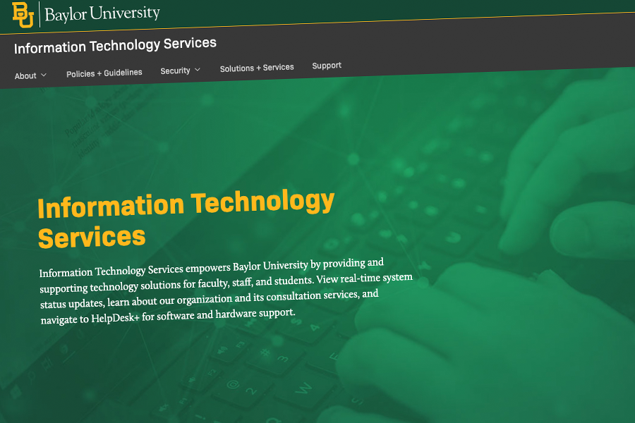 Screenshot of new Baylor ITS online experience
