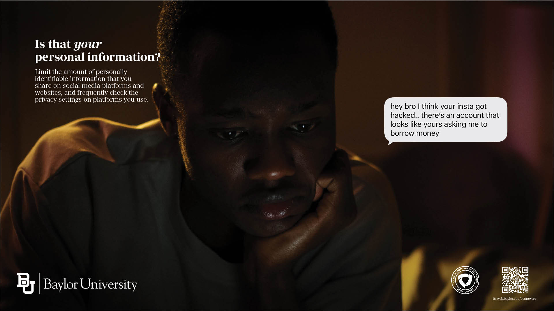A person reading a computer screen questioning his actions